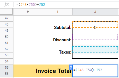 invoice templates formula total
