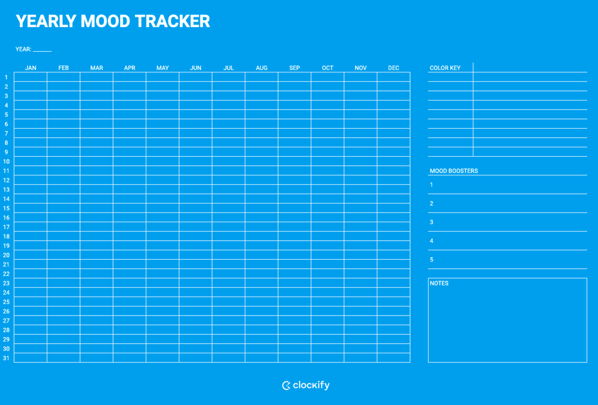 Yearly Mood Tracker Screenshot
