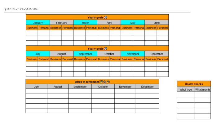 preview of Yearly Online Planner Template