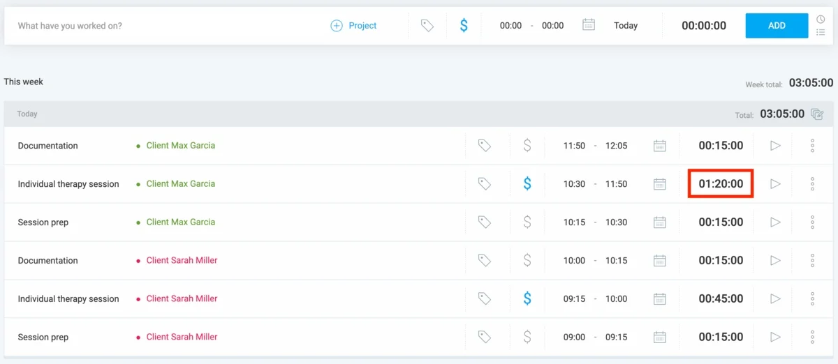 Monitor billable and non-billable tasks for schedule deviations