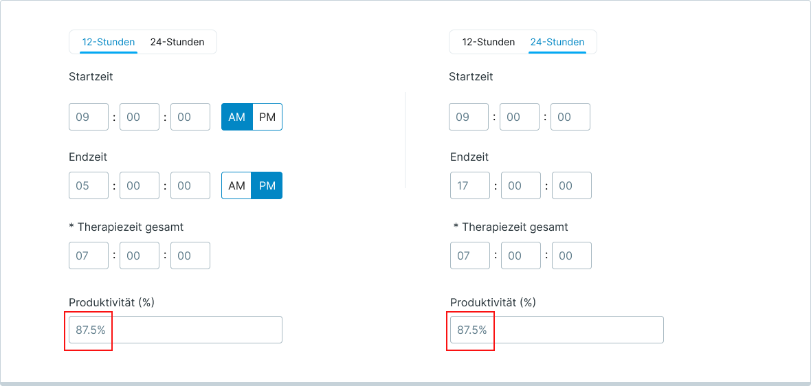 calculation of a therapist's productivity rate