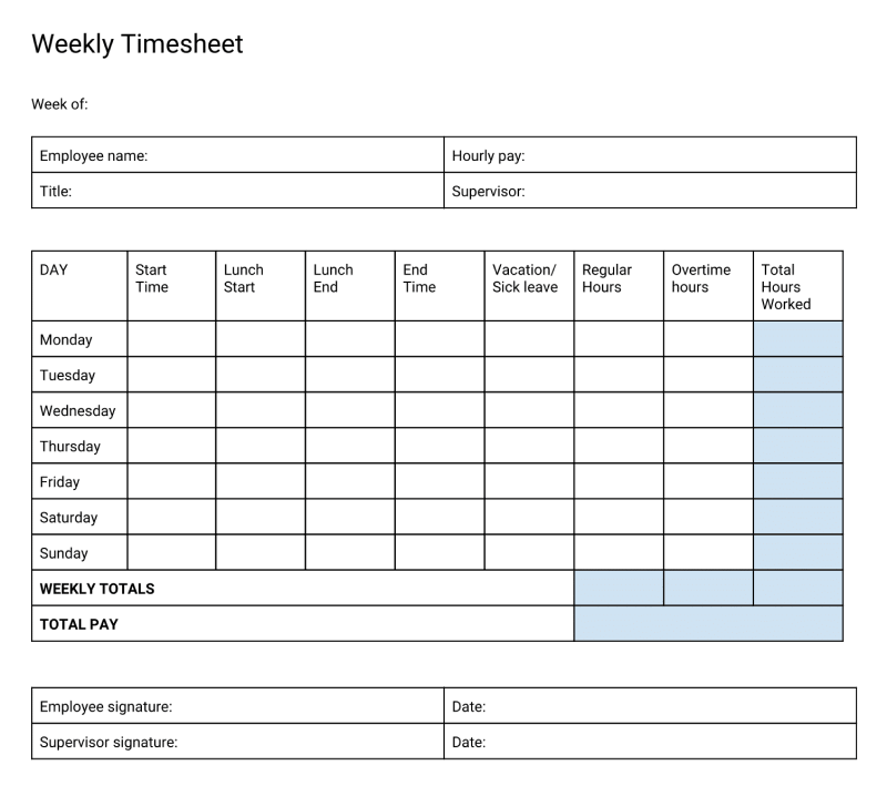 free time clock calculator with no lunch