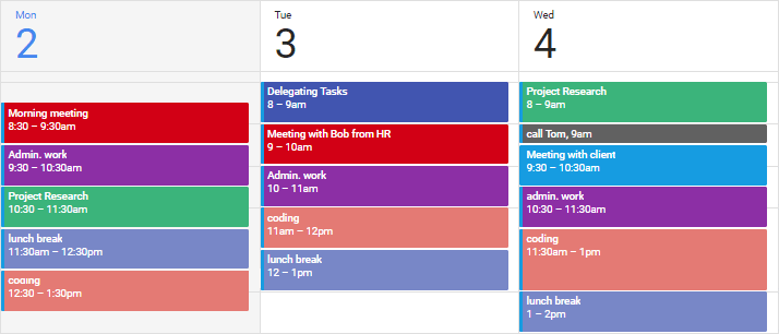 Técnica de gerenciamento de tempo, bloqueio de tempo no calendário do Google