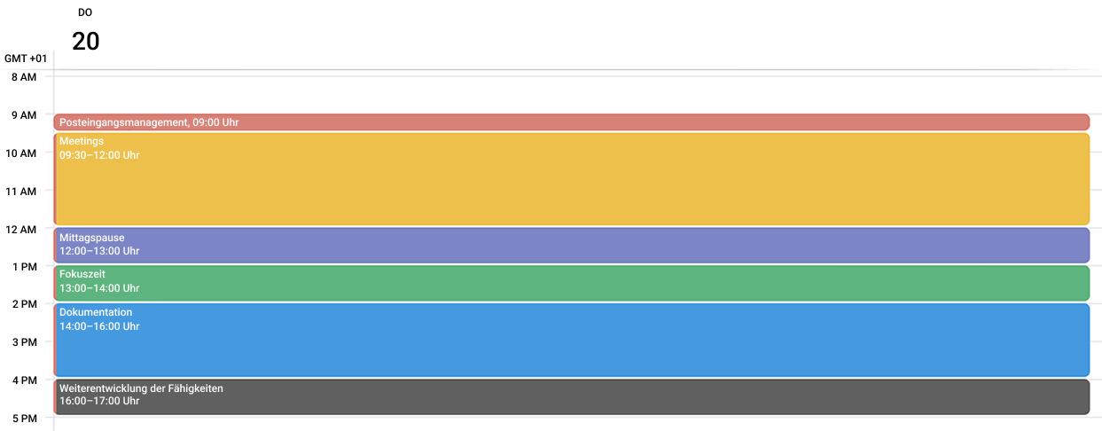 Time blocking in Google Calendar