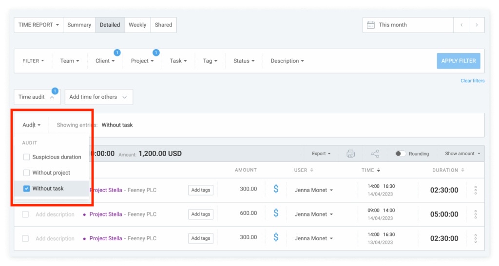 Set the duration that makes an entry suspicious in Clockify
