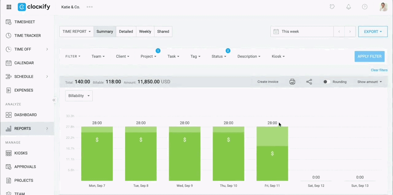 Tailor your Excel timecard for easy readability