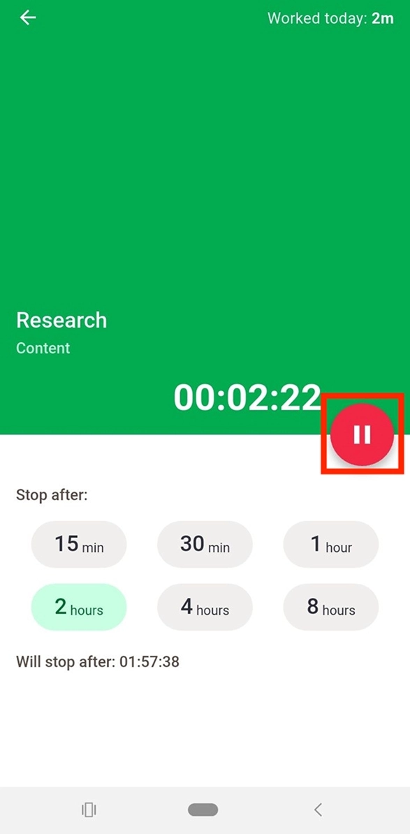 Tracking time in Time Doctor&rsquo;s mobile app