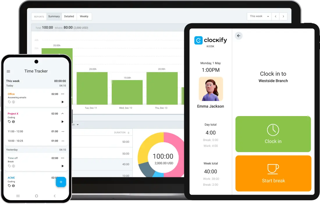 Free time tracker app