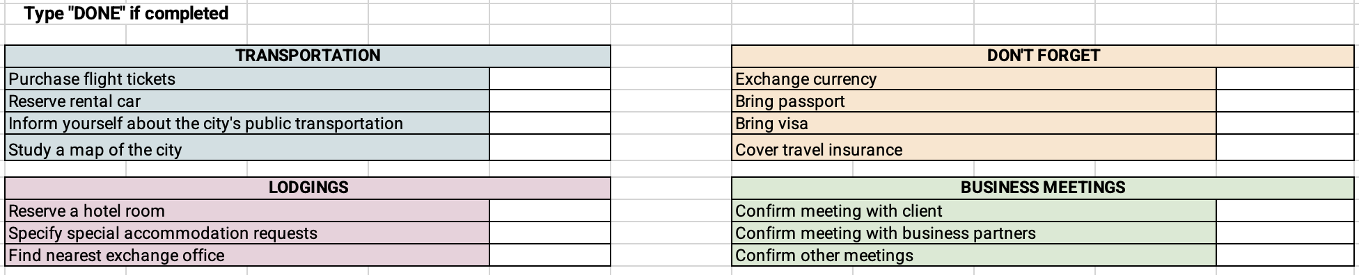 Columns and headers in Excel