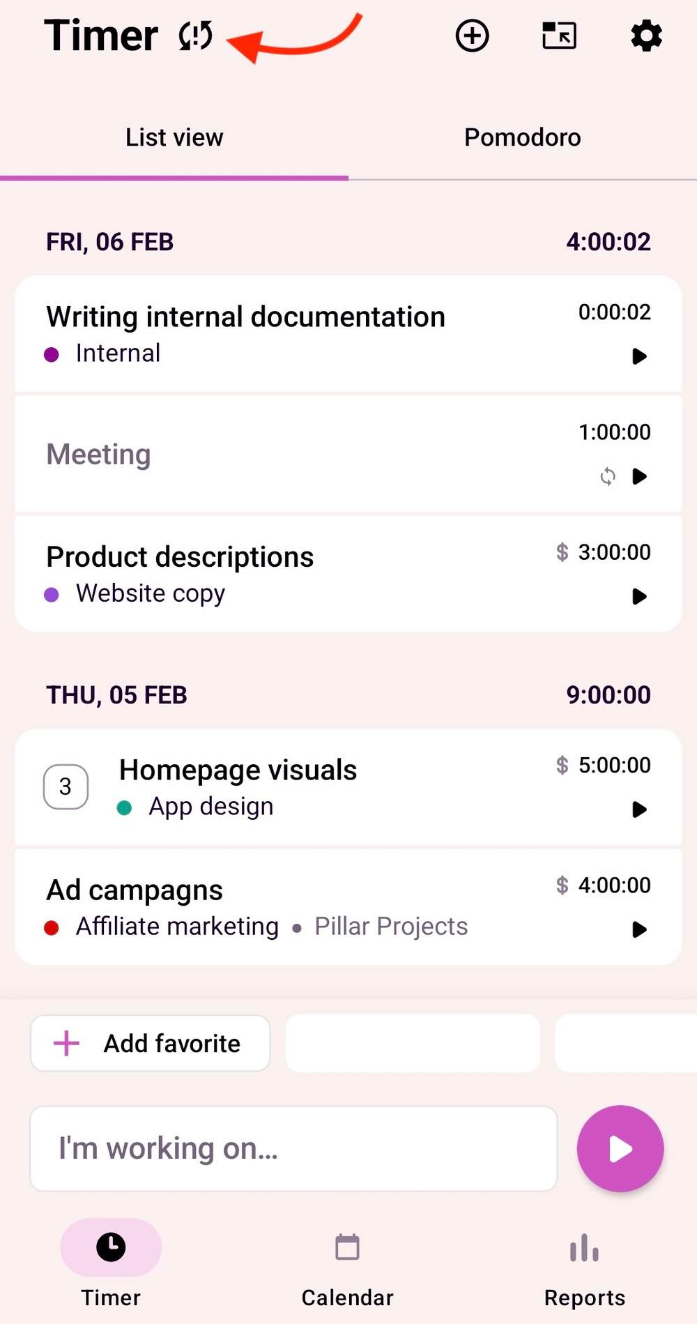 Sync failure in the Toggl Track mobile app