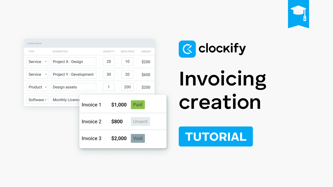 time tracking tutorial invoicing-creation