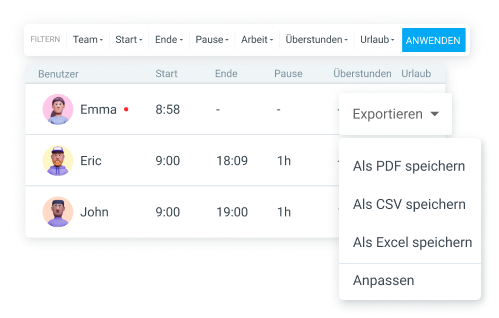 Export reports