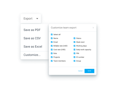 Customize & Export reports