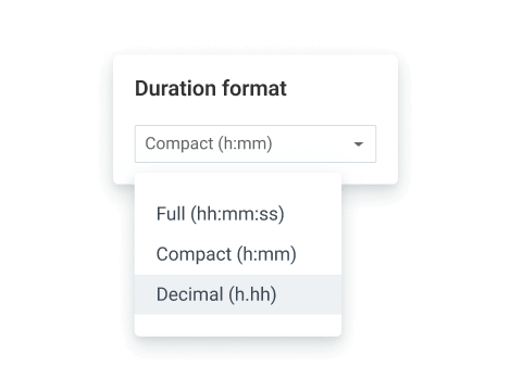Decimal format