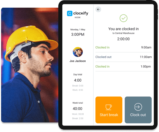Zeiterfassung für Lagerhäuser - Clockify-Kiosk