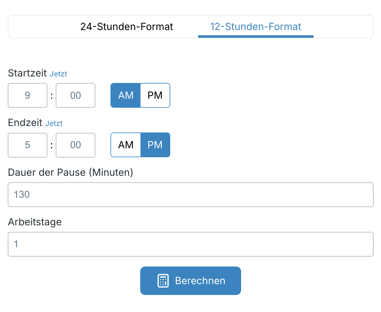 entering breaks in the work time calculator