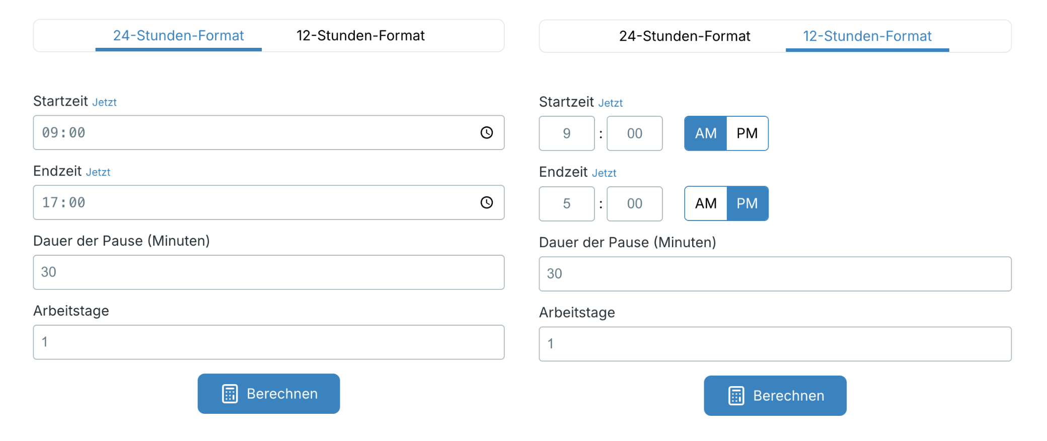 side by side formats