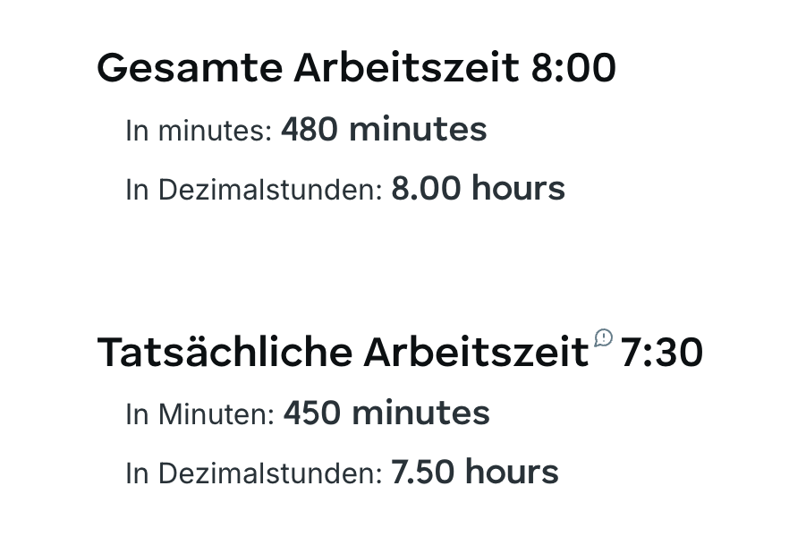 work time calculator results