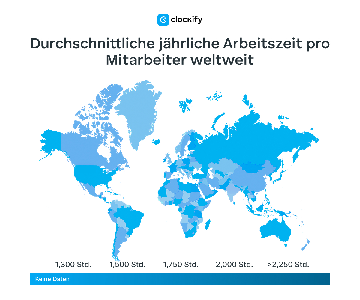 Average annual working hours per employee worldwide