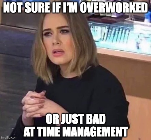 107 Not sure if I'm overworked meme