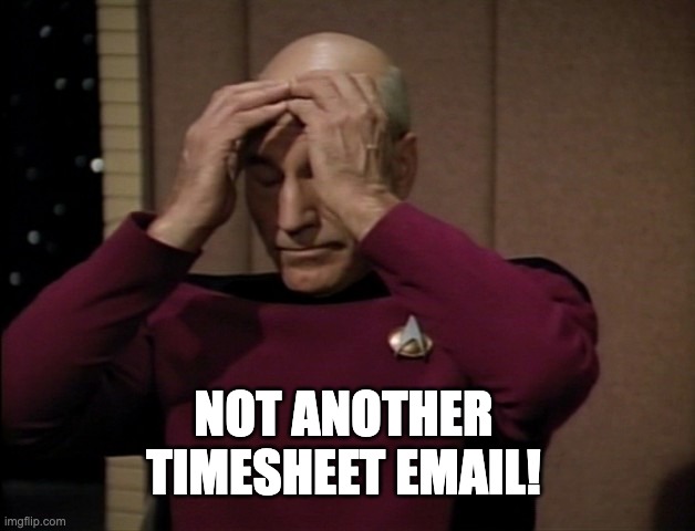 24 Not another timesheet email meme