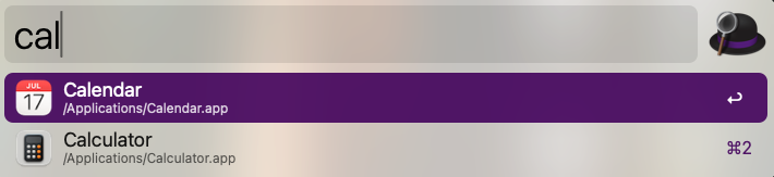 Alfred - search bar on Mac