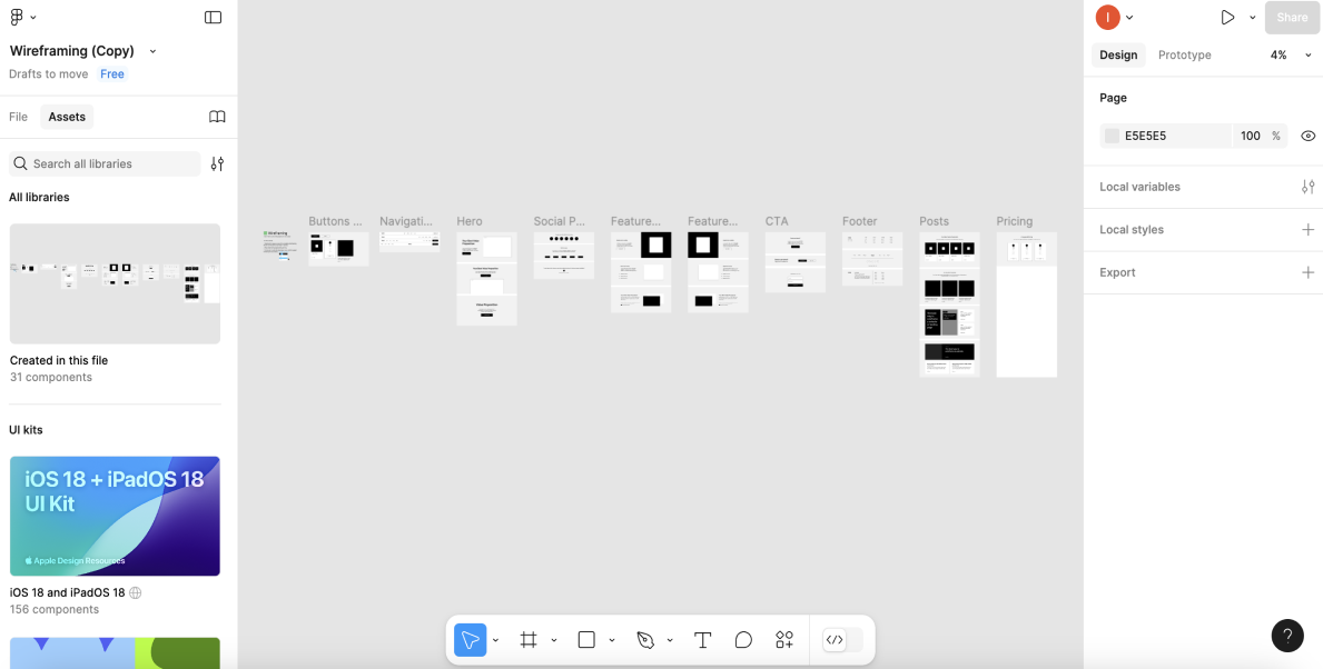 Figma wireframing kit