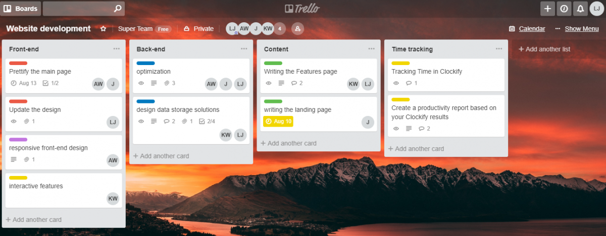 Clockify trello