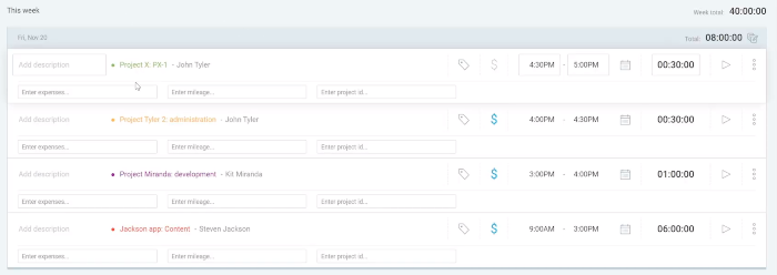 Clockify expense tracker