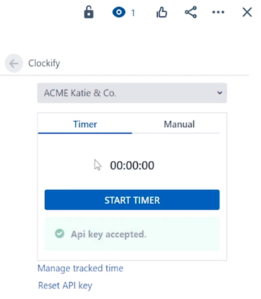 Jira Clockify timer