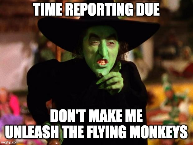 83 Time reporting witch meme