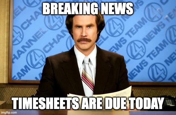 Timesheet news meme