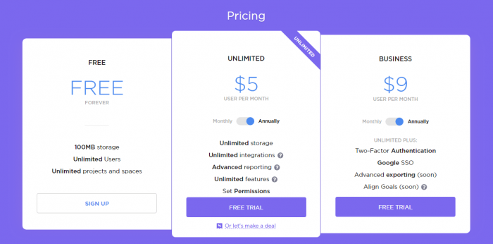 ClickUp pricing plans