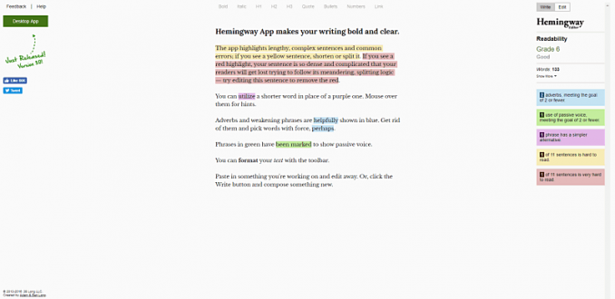 hemingway editor app