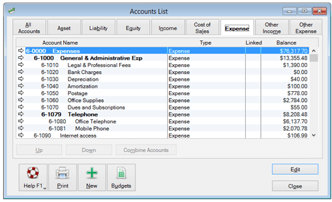 accountedge pro list credit card