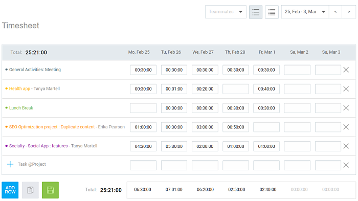 Clockify Timesheet