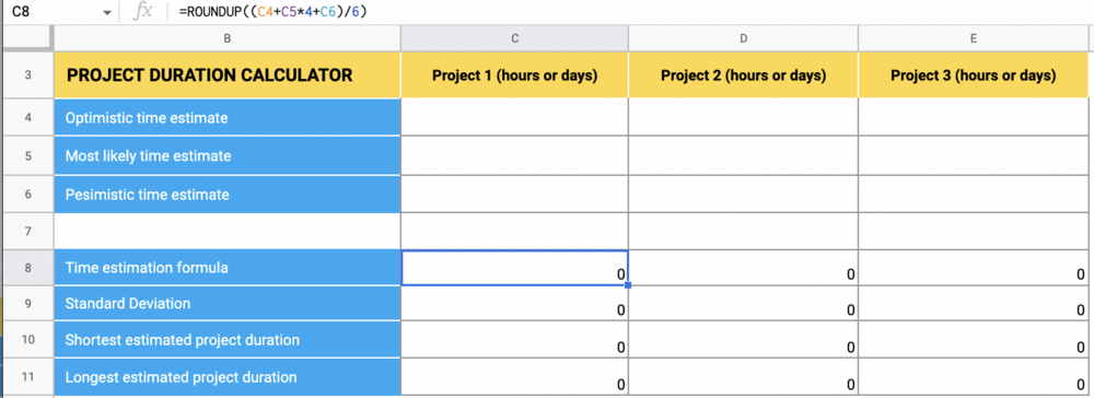 project duration calculator
