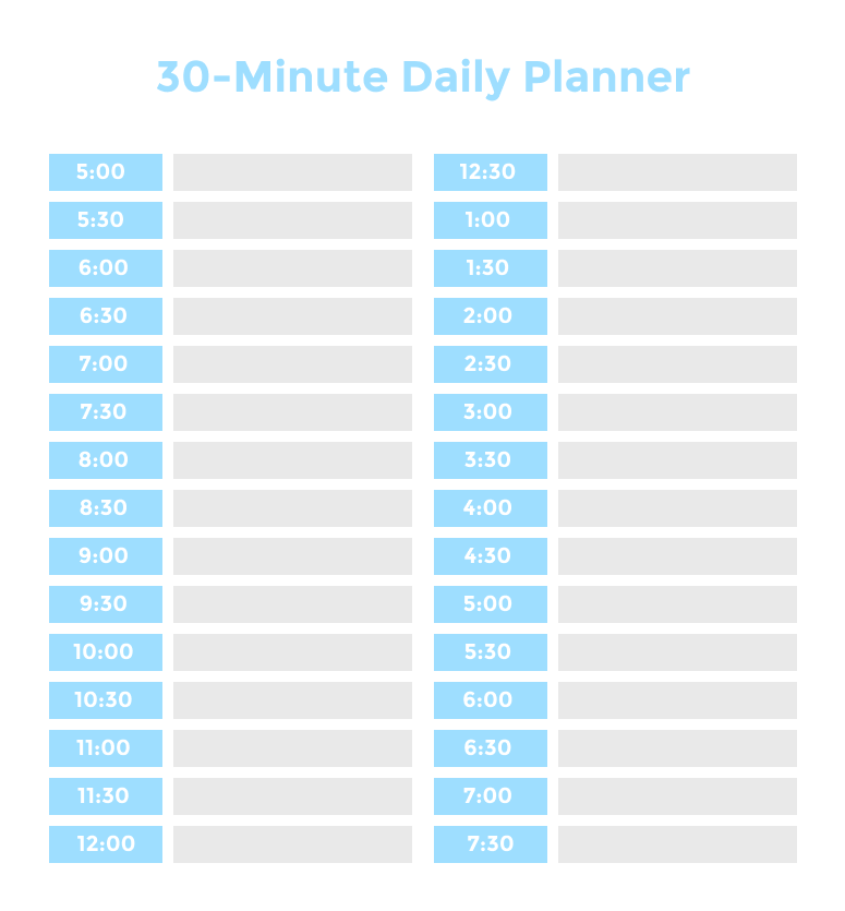 30 Minute daily planner