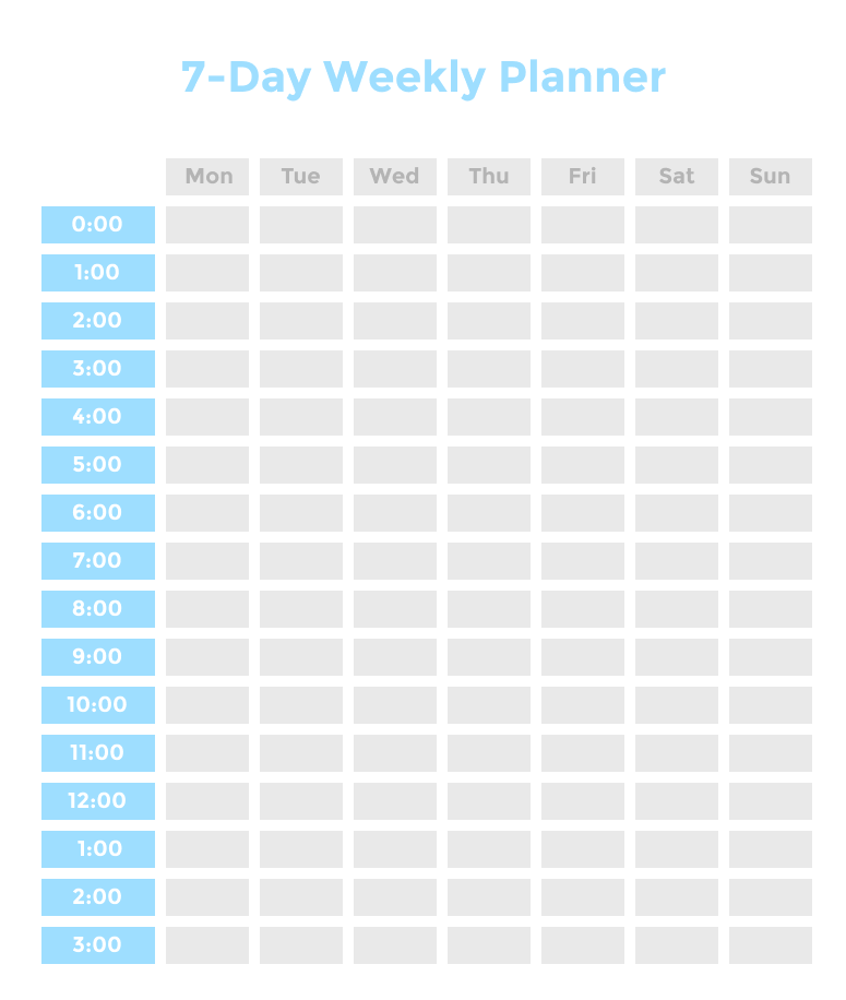 7 Day Week Schedule Template from clockify.me