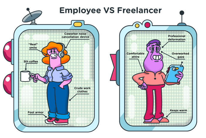 Employee vs freelancer - cover