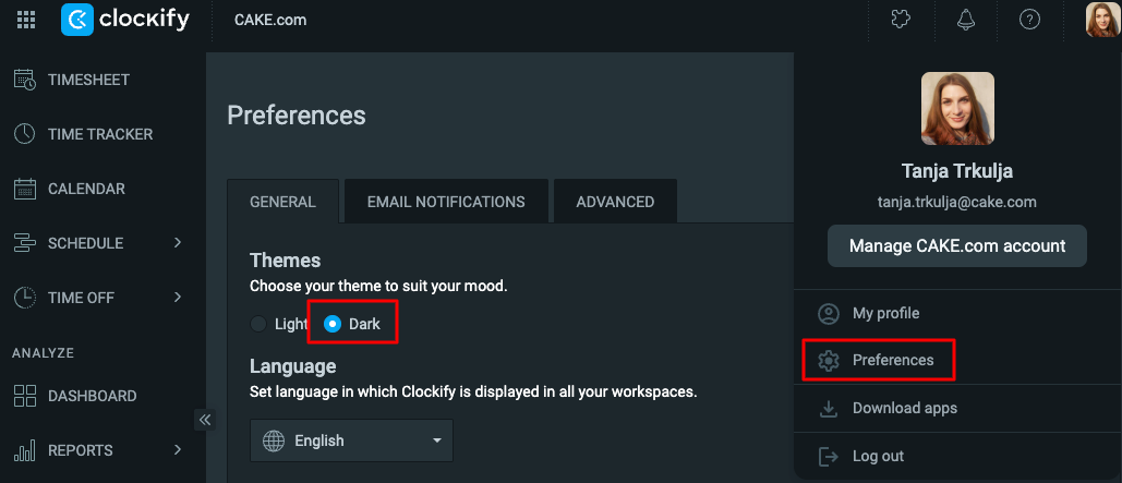 Dark mode