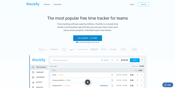 Time tracking tools - Clockify