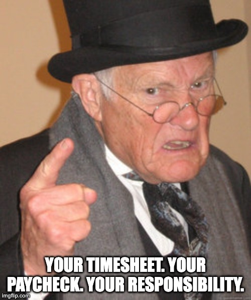 Your timesheet your paycheck meme