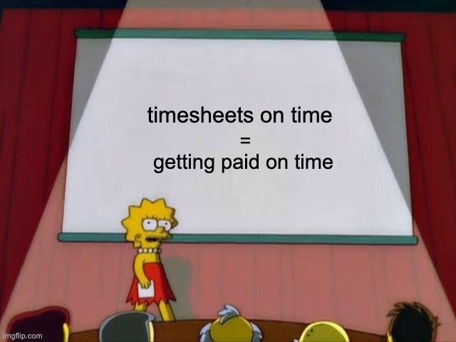 Send timesheets on time meme