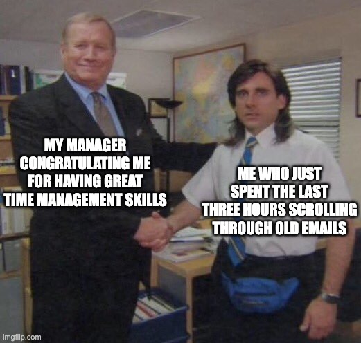 Manager congratulating employee meme