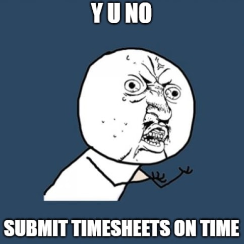 You should submit your timesheet on time meme