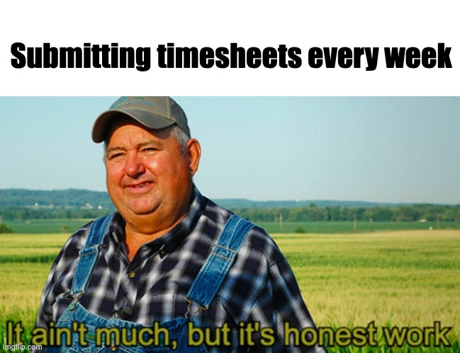 66 Submit your timesheet every week meme