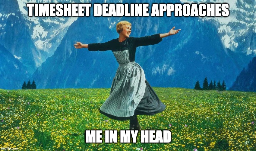 68 Timesheet deadlines approach meme