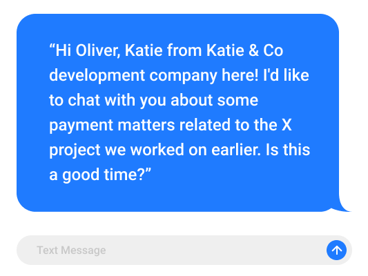 How to start a conversation with a client via text message