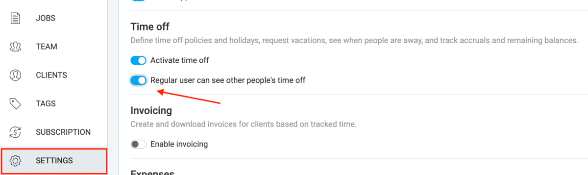 24. Regular users can view time off